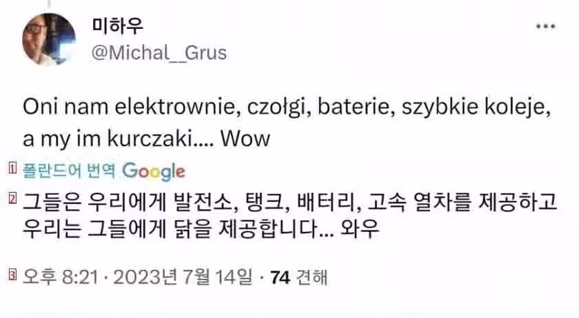 폴란드: 한국한테 수출하는 물건들이 이런거라니 자존심 상한다 3