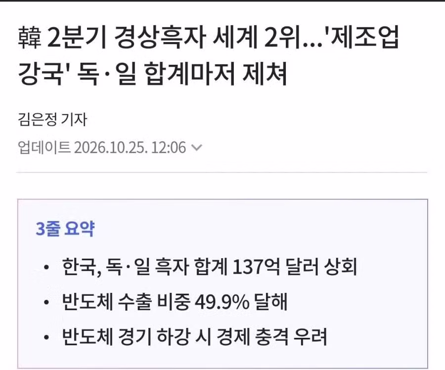 독일이랑 일본 제쳐버린 한국 수출 흑자 근황 - 디시인사이드 인기글 이미지 2 - 밈카세
