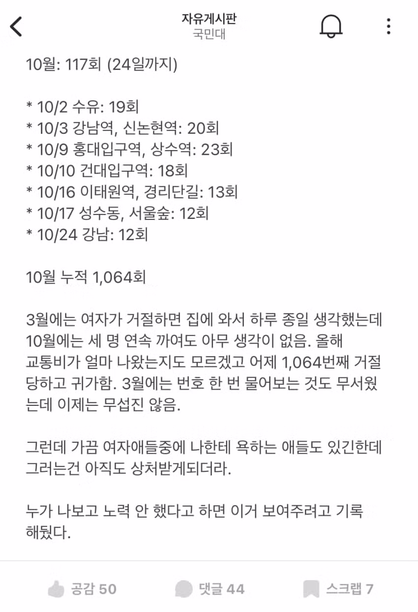 여자한테 1064번 까인 국민대생 - 인벤 인기글 이미지 6 - 밈카세