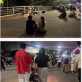 올림픽공원 시위 현장 분위기
