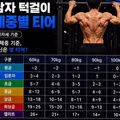 체중별 남자 턱걸이 숙련도 단계